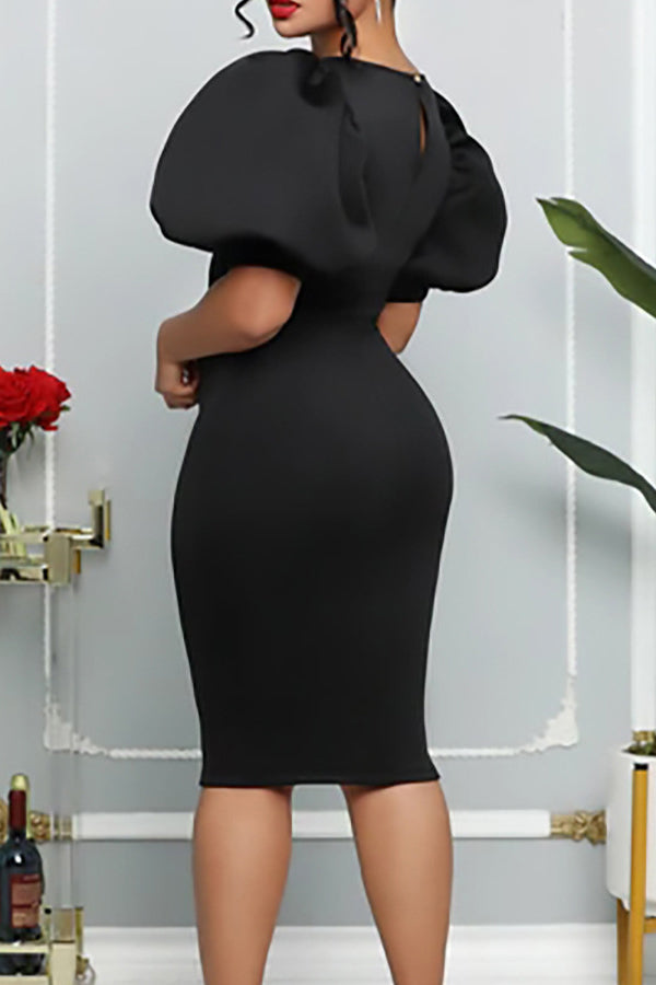 Fashion Puff Sleeves Sexy Party Dress